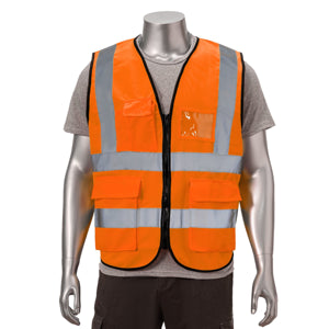 Class 2 3.8oz. Knitted Double Band Reflective Safety Vest | Safety orange