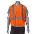 Class 2 Polyester Reflective Adjustable Safety Vest | Front side | Safety orange