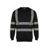 Class 3 Double Band Reflective Tape Safety Sweatshirt | Safety black