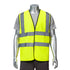 Class 2 3.8oz. Knitted Double Band Reflective Safety Loop & Hook Vest | Front side | Safety yellow