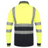 Class 3 Color Block Reflective Tape Safety Polo Shirt | Back side | Safety yellow-black