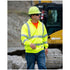 Class 3 Reflective Tape Safety Zipper Hoodie With Kangaroo Pocket | Safety yellow
