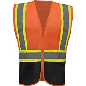 Class 2 3.8 Oz. Polyester Reflective Safety Vest With Pocket | Safety orange
