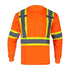 Reflective Tape Safety T-Shirt W/ Pocket & Dual Mic Tab | Front side | Safety orange