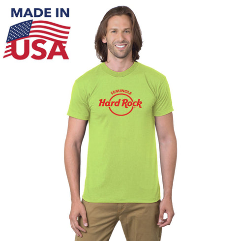 USA Made Non-ANSI Poly-Cotton Safety T-Shirt | Safety yellow