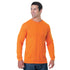 USA Made Poly-Cotton Non-ANSI Safety Long Sleeve T-Shirt | Safety orange