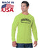 USA Made Poly-Cotton Non-ANSI Safety Long Sleeve T-Shirt | Safety yellow