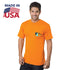 Non-ANSI USA Made Poly-Cotton Safety T-Shirt With Pocket | Safety orange