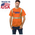 Class 2 Poly-Cotton USA Made Segmented Safety T-Shirt | Safety orange