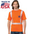 Class 2 Segmented USA Made Cotton Safety T-Shirt With Pocket | Safety orange