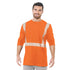 USA Made Class 2 Poly-Cotton Segmented Safety Long Sleeve T-Shirt | Safety orange