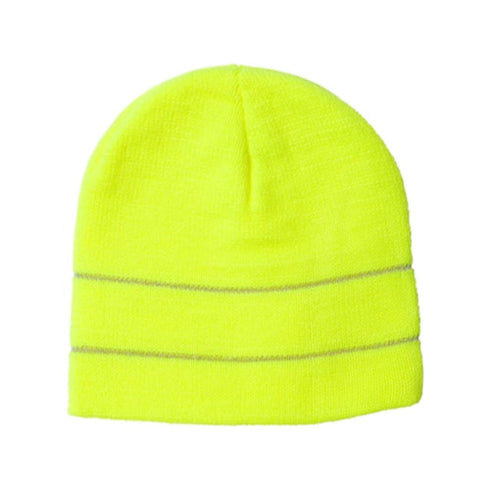 USA Made Headwear Acrylic Safety Knit Beanie | Safety yellow