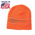 USA Made Headwear Acrylic Safety Knit Beanie | Safety orange