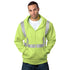 USA Made Class 2 Pre-Shrunk Segmented Safety Full Zip Hoodie | Safety yellow