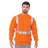 USA Made Class 2 Pre-Shrunk Segmented Tape Safety Sweatshirt | Safety orange