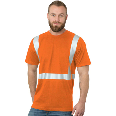USA Made Class 2 Reflective Safety T-Shirt | Safety orange