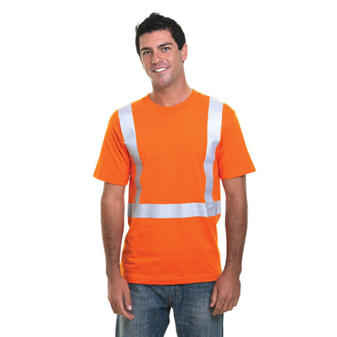 USA Made 100% Polyester Class 2 Safety T-Shirt | Safety orange