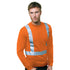 USA Made 100% Cotton Class 2 Safety Long Sleeve T-Shirt | Safety orange