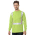 USA Made Class 2 Poly-Cotton Safety Long Sleeve T-Shirt With Pocket | Safety yellow