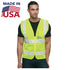 USA Made ANSI Class 2 Mesh Safety Vest With Pockets | Safety yellow