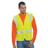 USA Made Class 2 Polyester Safety Zipper Vest With Pockets | Safety yellow