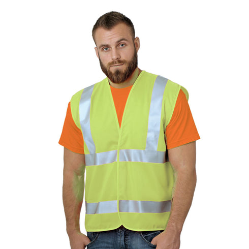Class 2 USA Made Safety Loop & Hook Vest | Safety yellow