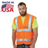 Class 2 USA Made Safety Loop & Hook Vest | Safety orange