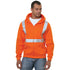 USA Made Class 2 Poly-Cotton Pre-Shrunk Safety Full Zip Hoodie | Safety orange