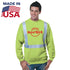 USA-Made Pre-Shrunk Class 2 Safety Sweatshirt | Safety yellow