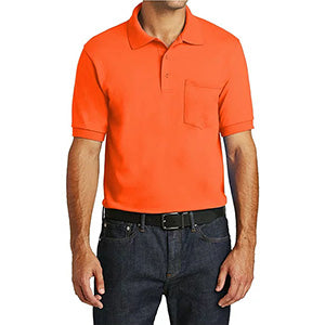 Non-ANSI Safety Workwear High Viz Polo W/ Pocket | Safety orange