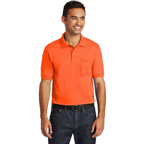 Non-ANSI Safety Workwear High Viz Polo W/ Pocket | Safety orange