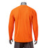 Non-ANSI Birdseye Mesh Safety Long Sleeve T-Shirt | Back side | Safety orange