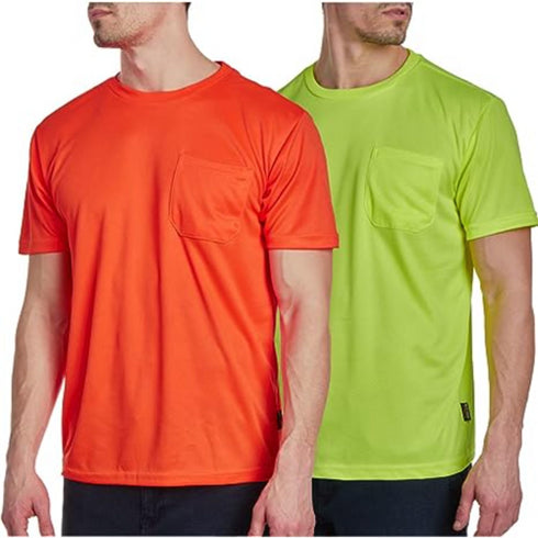 Hi Vis Non-ANSI 170gsm Cotton Knitted Safety T-Shirt W/ Pocket