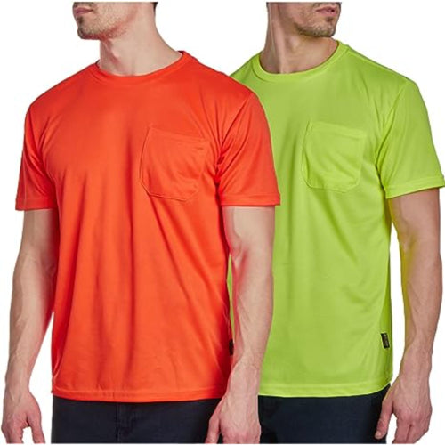 Hi Vis Non-ANSI 170gsm Cotton Knitted Safety T-Shirt W/ Pocket