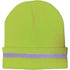Reflective Stripe Knitted Cuffed Safety Winter Beanie | Safety Yellow