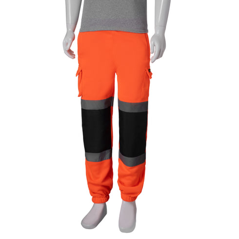 Hi Vis Combat Safety Jogging Fleece Pant | Safety orange