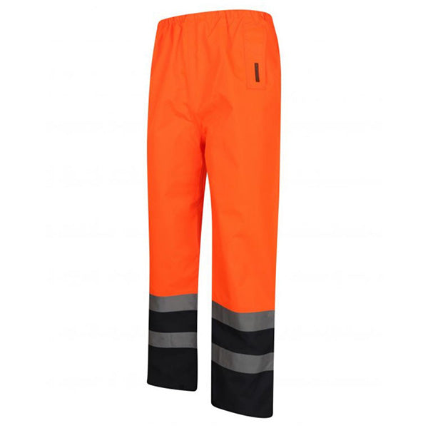 Hi Vis Waterproof Color Block Over Trousers Work Wear Safety Pants | Safety orange