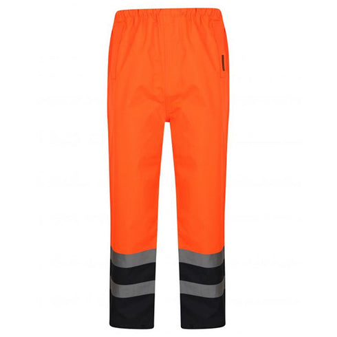 Hi Vis Waterproof Color Block Over Trousers Work Wear Safety Pants | Safety orange