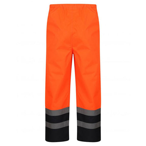 Hi Vis Waterproof Color Block Over Trousers Work Wear Safety Pants | Safety orange