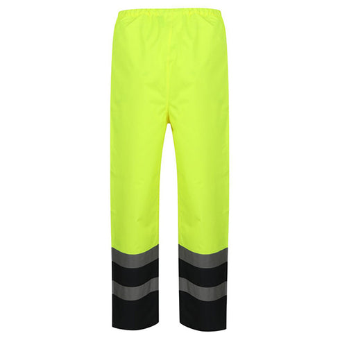 Hi Vis Waterproof Color Block Over Trousers Work Wear Safety Pants | Safety yellow