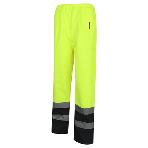 Hi Vis Waterproof Color Block Over Trousers Work Wear Safety Pants | Safety yellow
