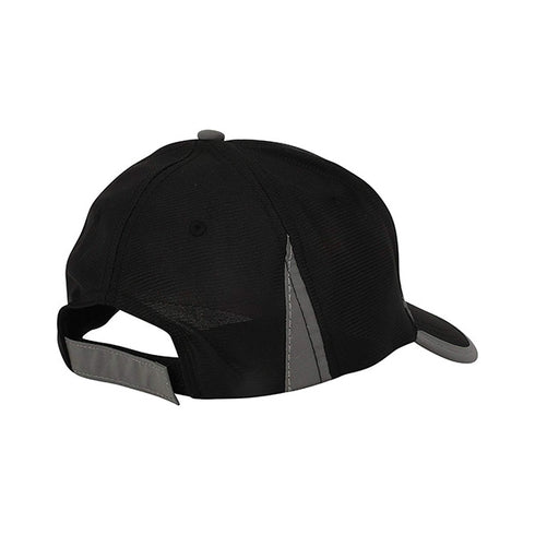 High Viz Reflective Safety Baseball Cap w/ Hook & Loop Strap | Safety black