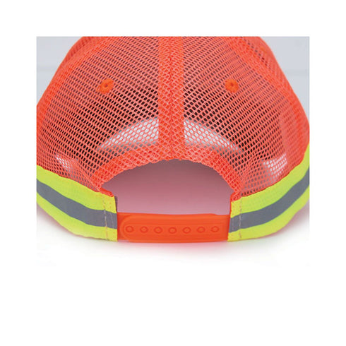 Hi-Vis Two Tone Reflective Trim Cap Mesh Back Safety Baseball Hat | Safety orange