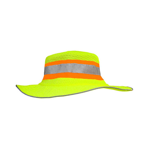 Hi-Vis Two Tone Color Block Trim Mesh Safety Ranger Hat | Safety yellow
