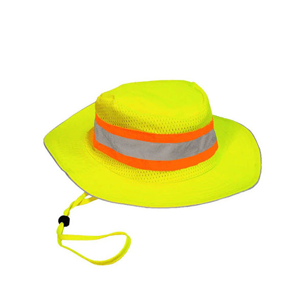 Hi-Vis Two Tone Color Block Trim Mesh Safety Ranger Hat | Safety yellow