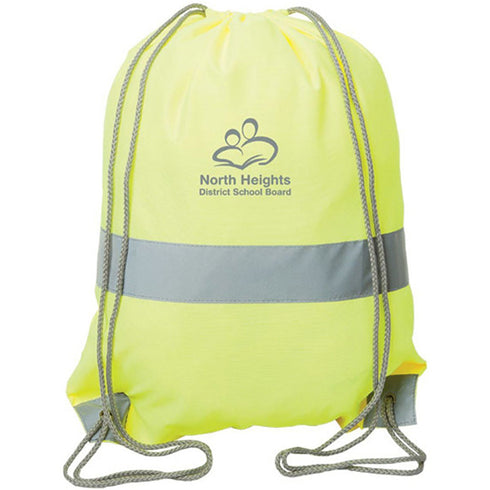 Hi Vis Cinch Sports Bag Reflective Drawstring Backpack | Safety yellow