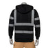 Class 3 Reflective Tape Safety Zipper Hoodie With Kangaroo Pocket | Safety black