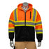 Class 3 Two Tone Color Block Reflective Safety Zipper Hoodie | Safety orange