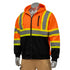 Class 3 Two Tone Color Block Reflective Safety Zipper Hoodie | Safety orange