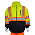 Class 3 Two Tone Color Block Reflective Safety Zipper Hoodie | Safety yellow